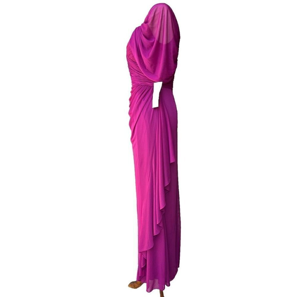 Women's Alex Evenings Shirred Mesh Gown Dress Size 6 Purple NWOT - Picture 10 of 14